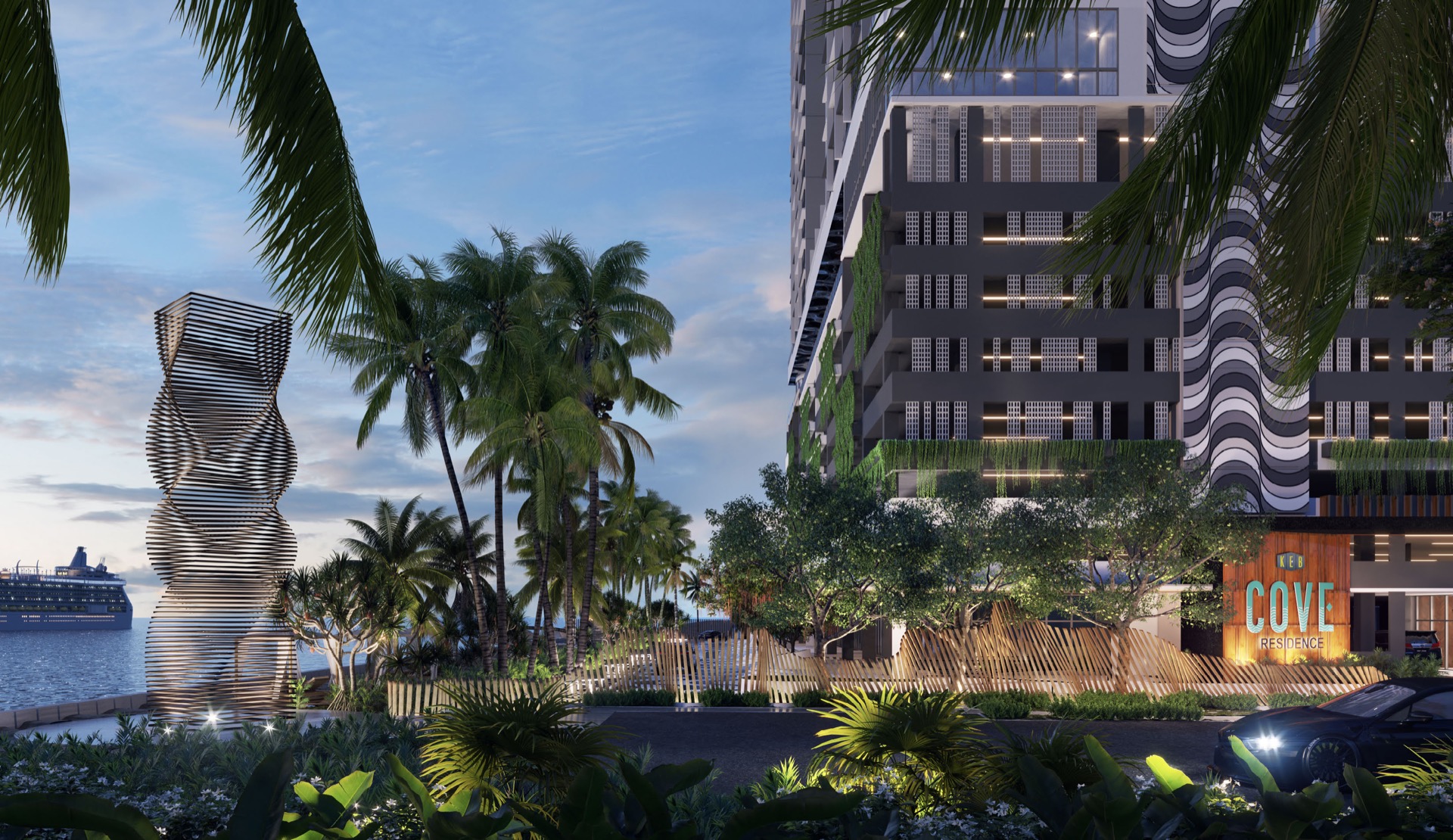 Artist's impression of the COVE Residence Melaka arrival frontage