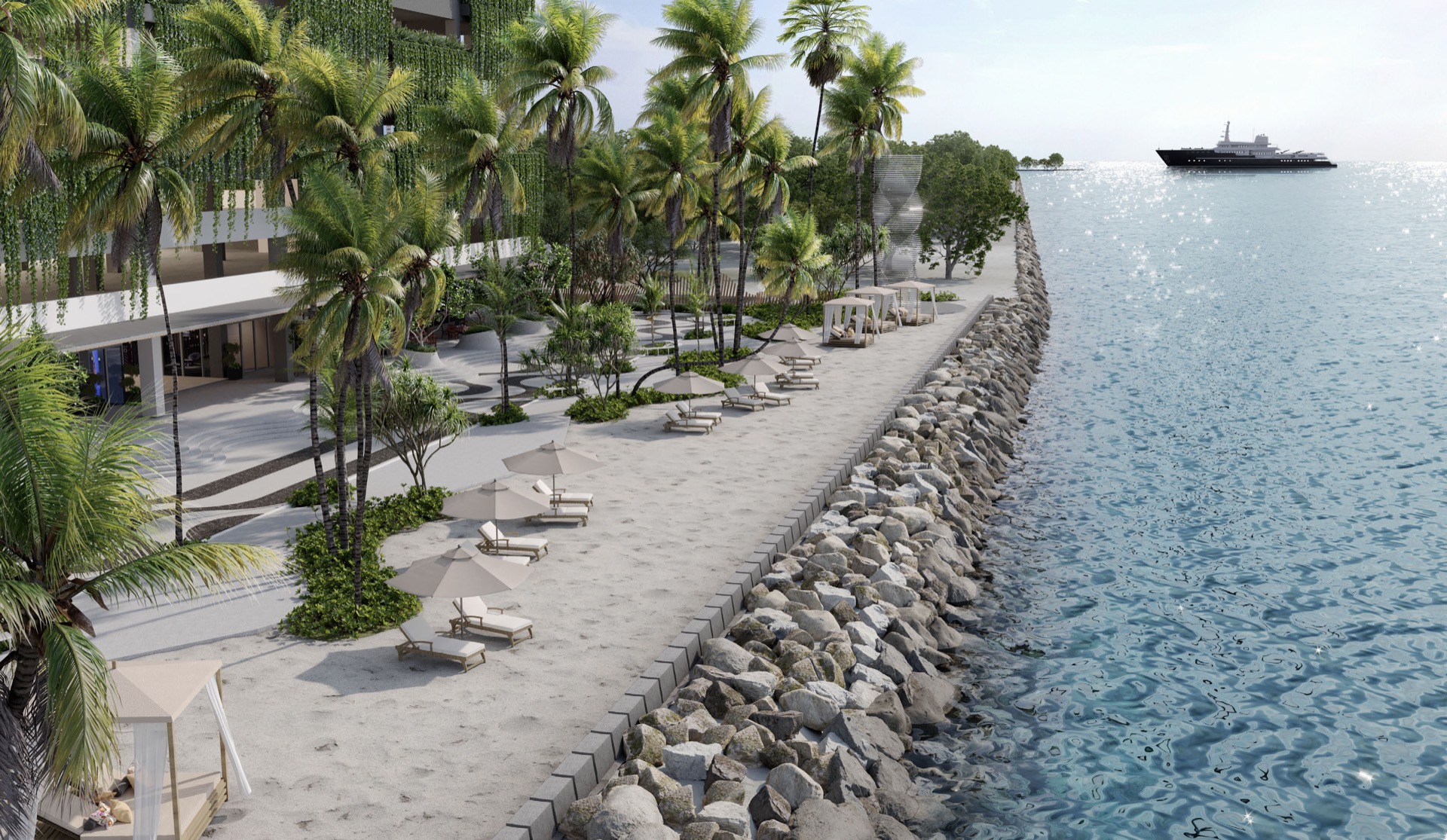 Artist's impression of COVE Residence Melaka waterfront leisure area
